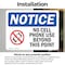 Signmission No Cell Phone Use Beyond This Point Sign With Symbol, 5 in W x Rectangle, Vinyl Decal OS-2PACK-NS-D-35-L-14413 - alternate 5